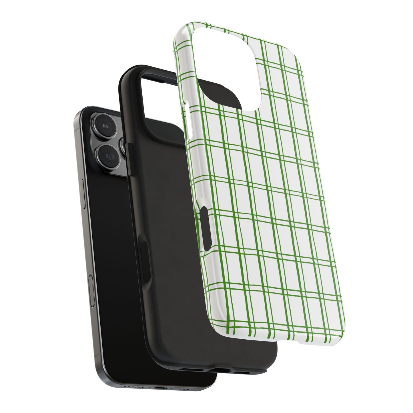 Little Plaid White / Green Phone Case