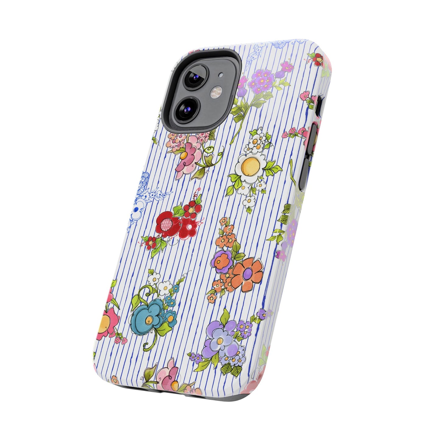Mixed Bouquets Blue / White Phone Case