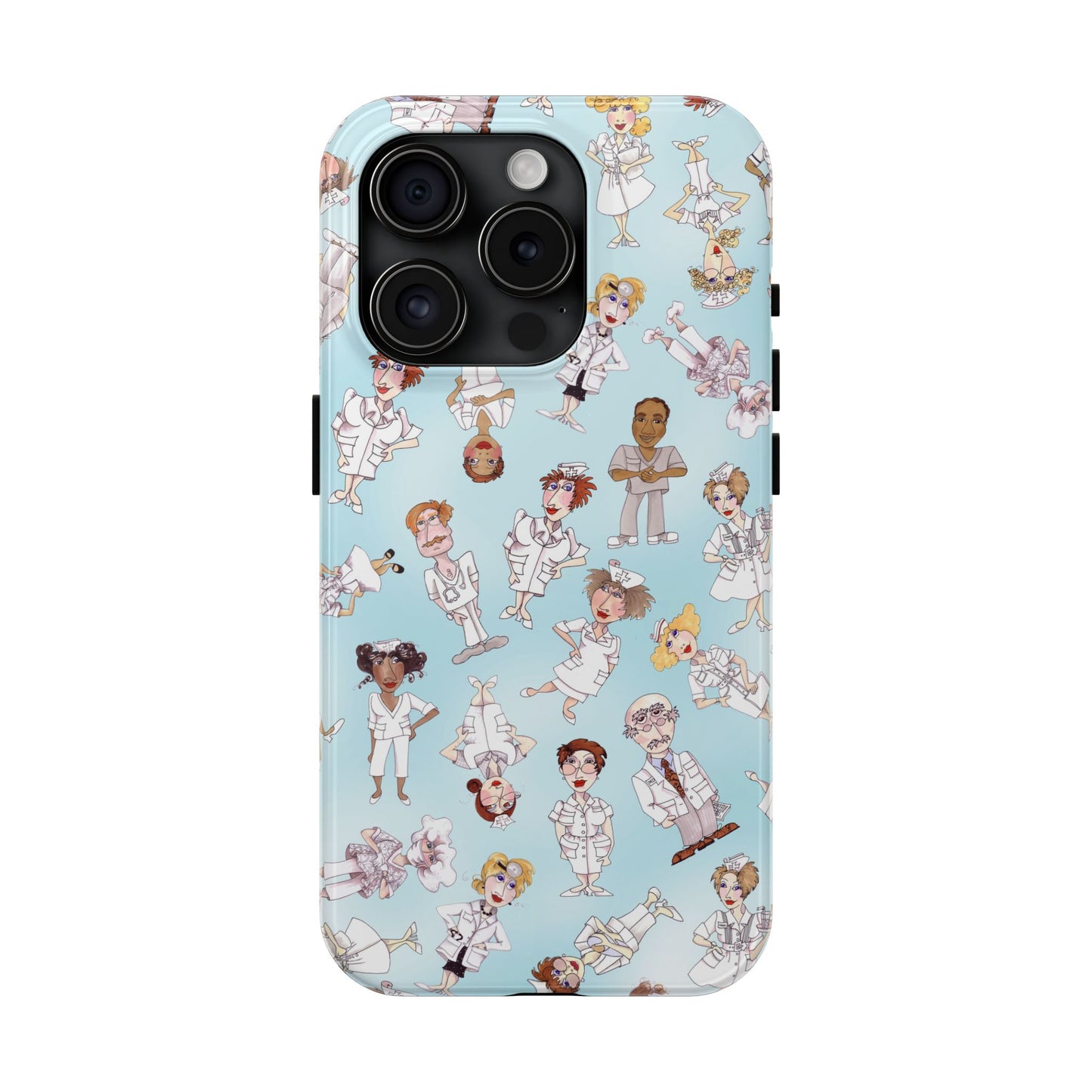 Tossed Nurses Aqua Phone Case