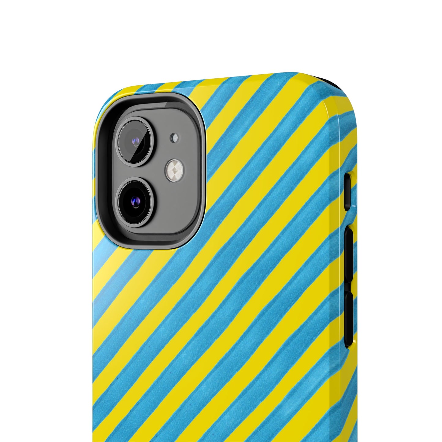 Bias Stripe Turquoise / Yellow Phone Case
