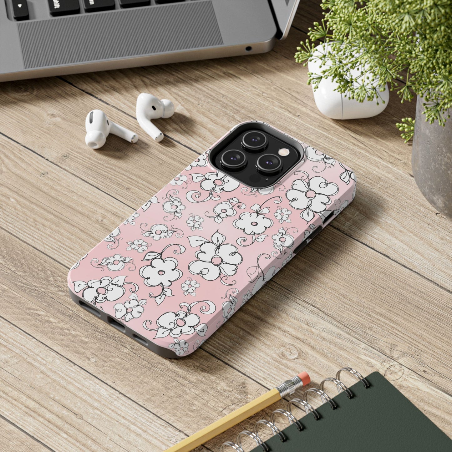 Lady Flowers Pink Sky Phone Case