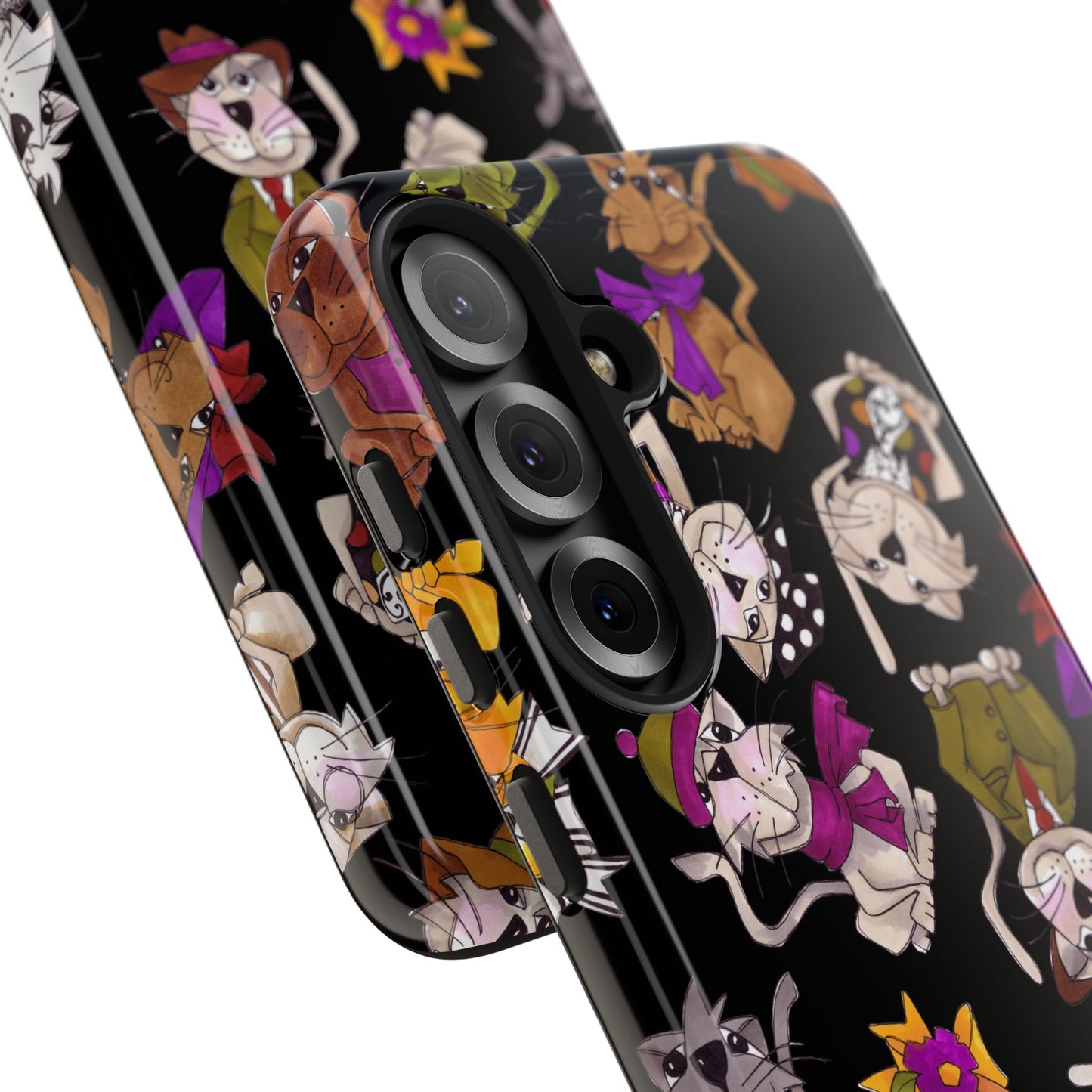 Spice Cats Tossed Black Phone Case