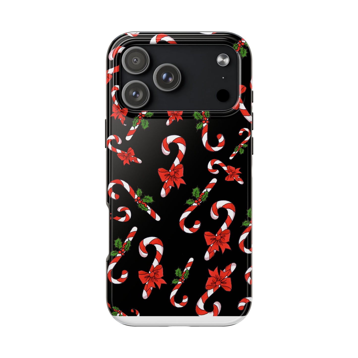 Candy Cane Crowd Black Phone Case