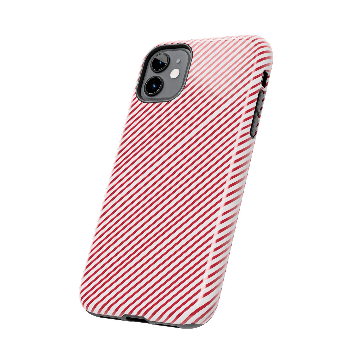 Diagonal Candy Stripe White / Red Phone Case
