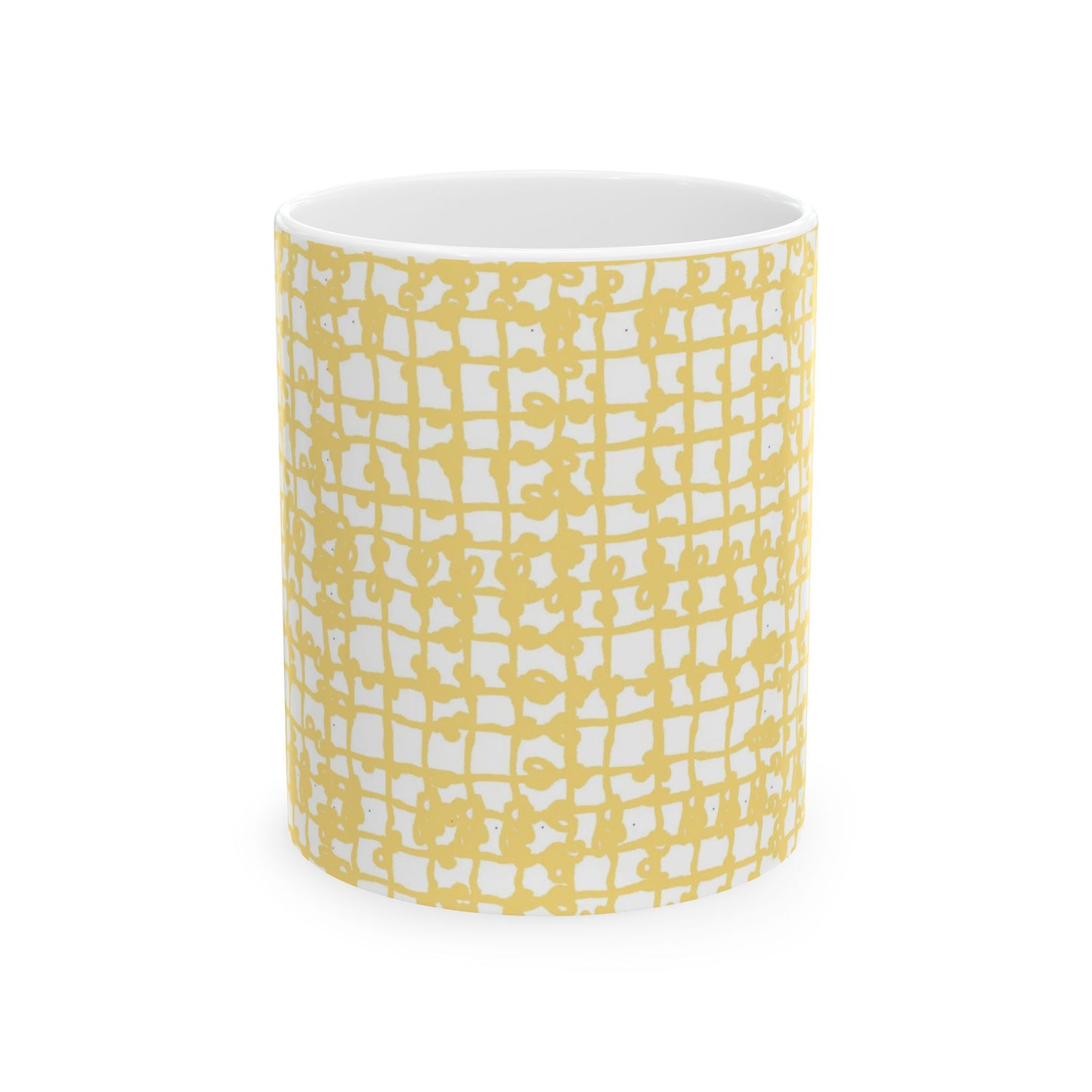Baby Yarn Check Yellow Cup