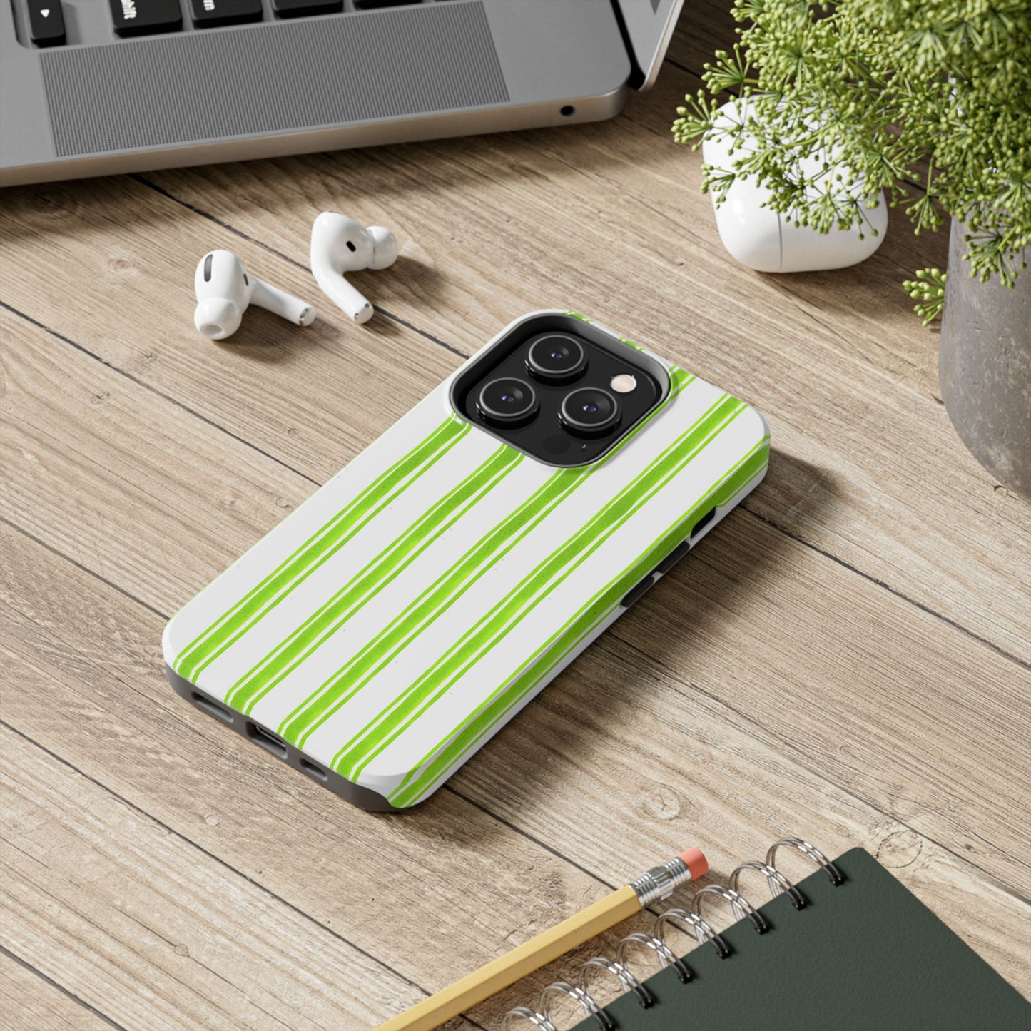Awning Stripe Lime Phone Case