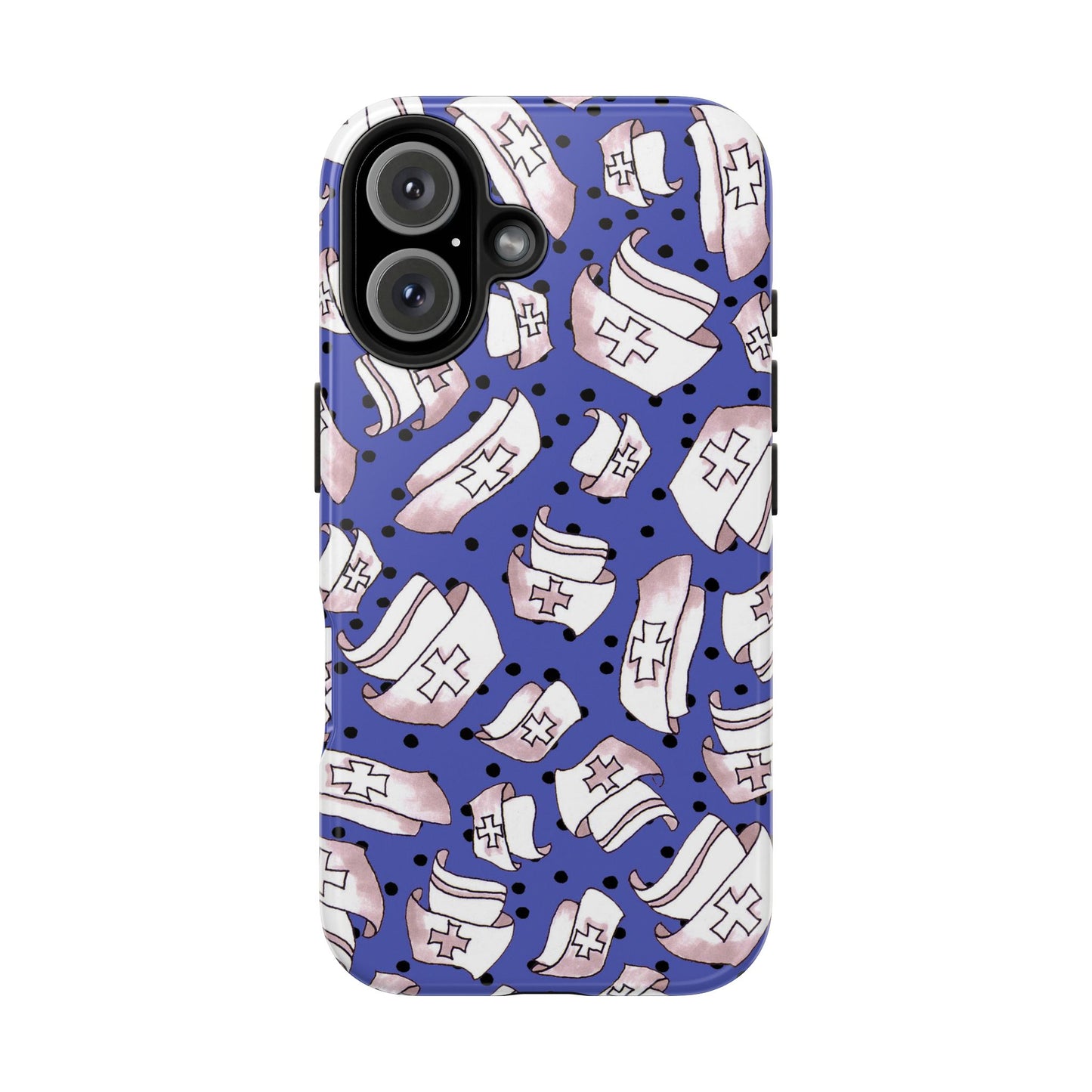 Med Hats Blue / Black Phone Case
