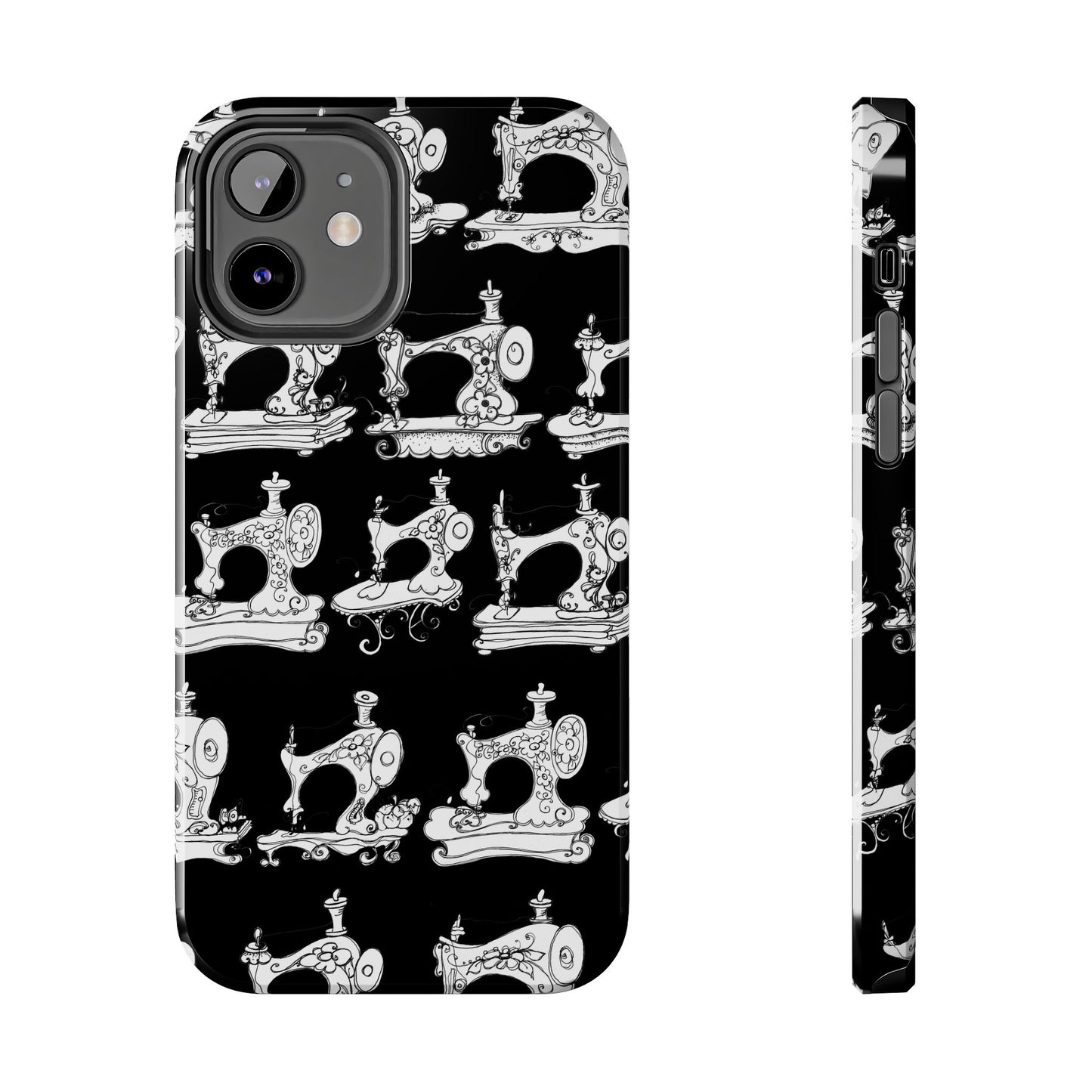 Sew Sew Black / White Phone Case