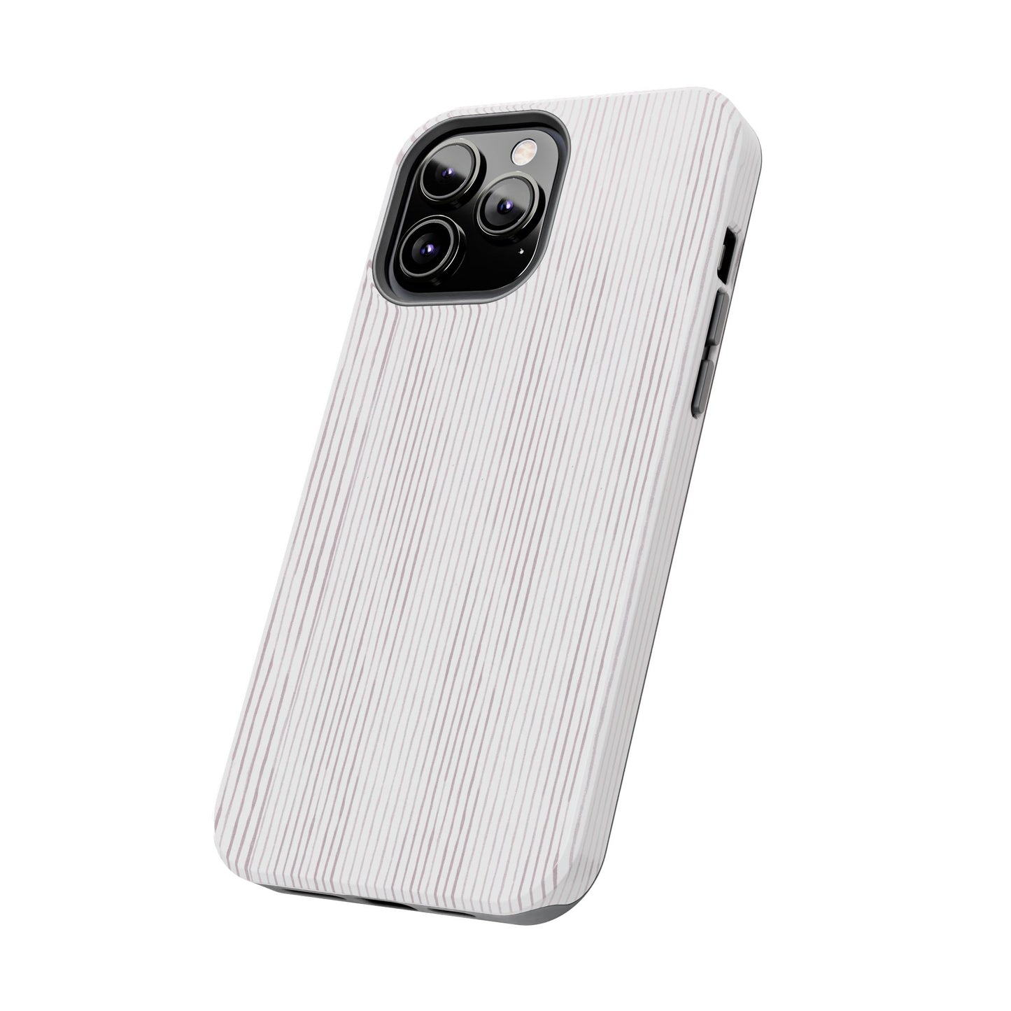 Happy Stripe White / Silver Phone Case