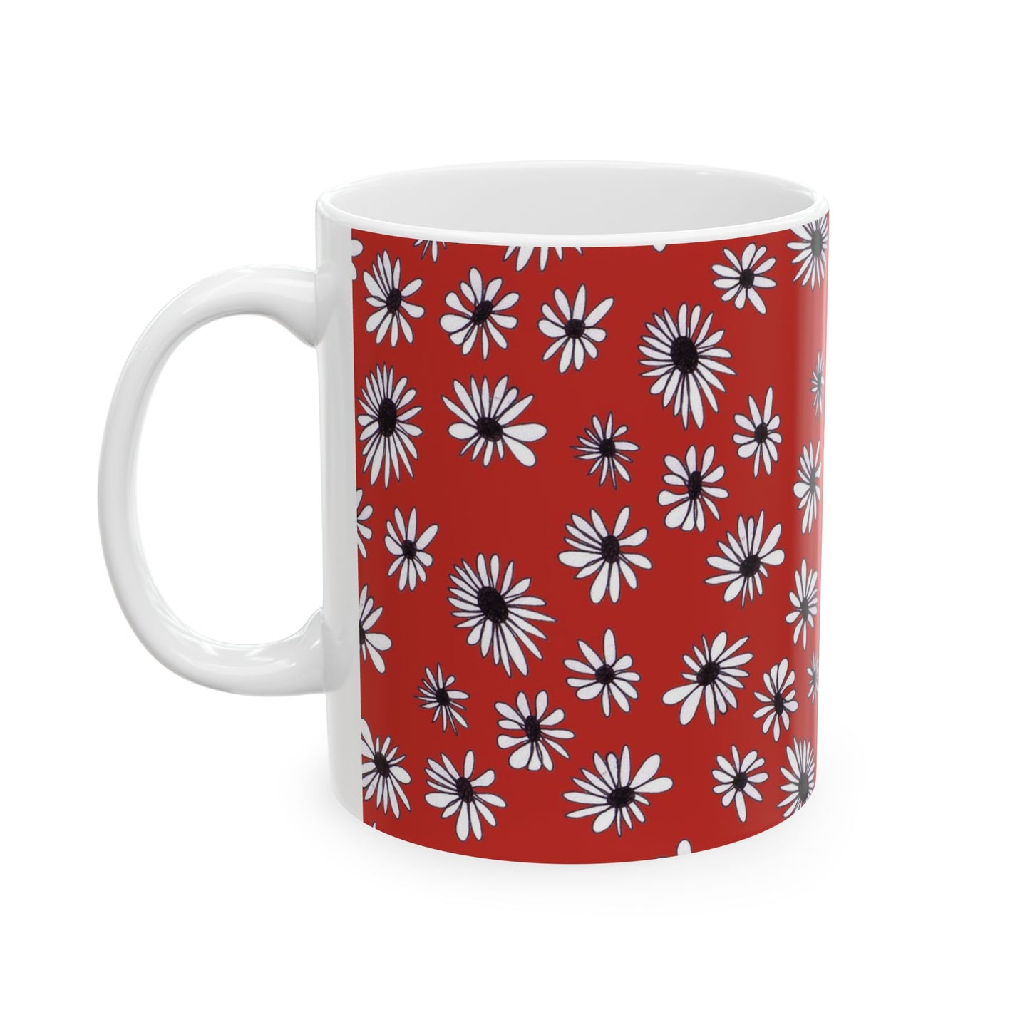 Random Daisy Red / White Cup