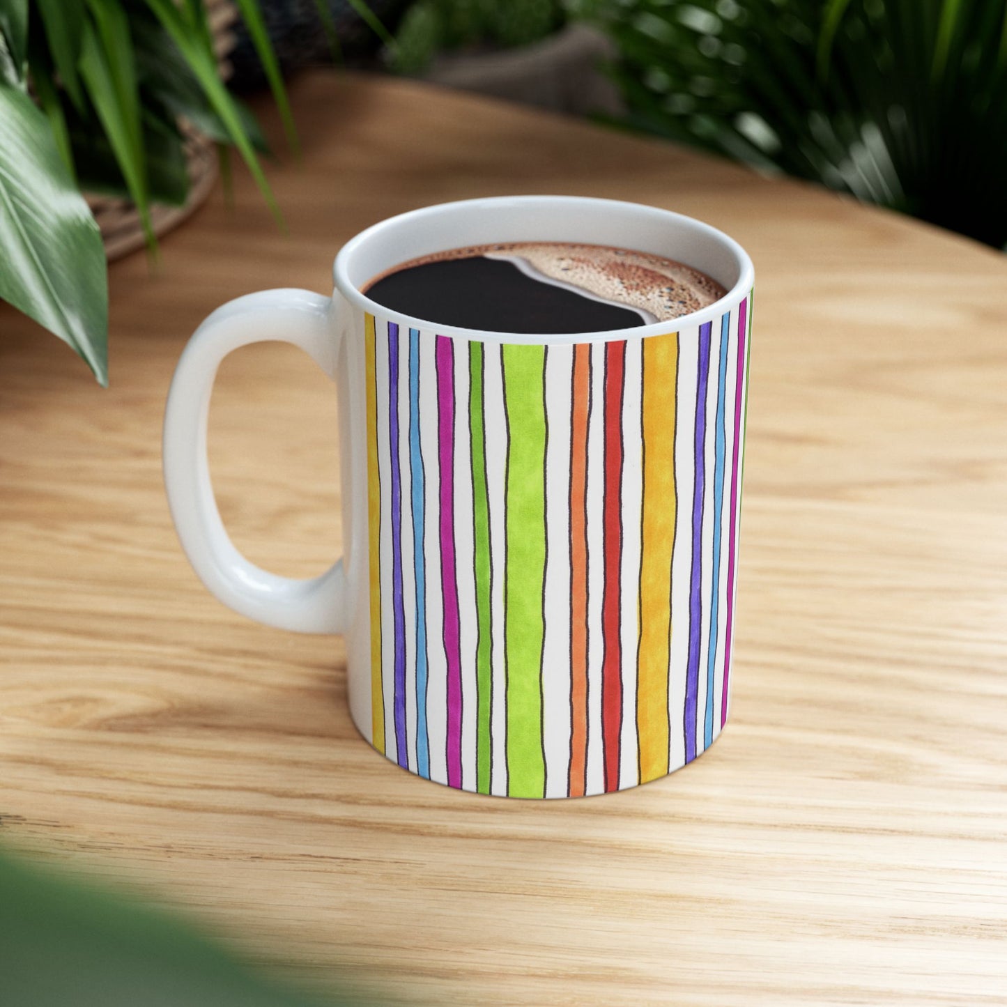 Stripe Fancy White Cup