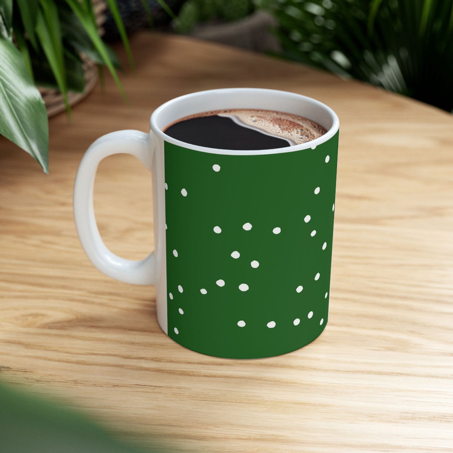 Dinky Dots Dark Green / White Cup