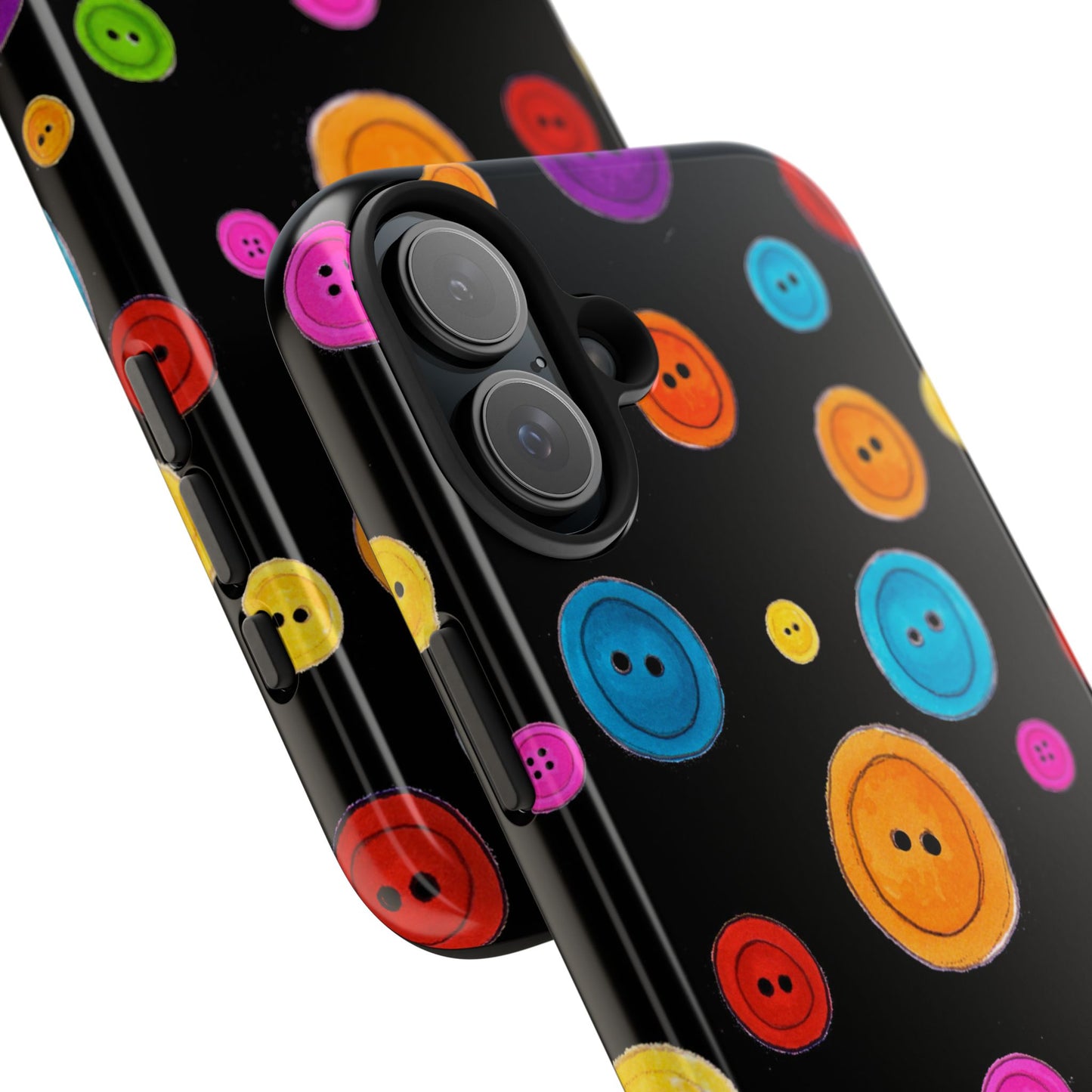 Button Dots Black Phone Case