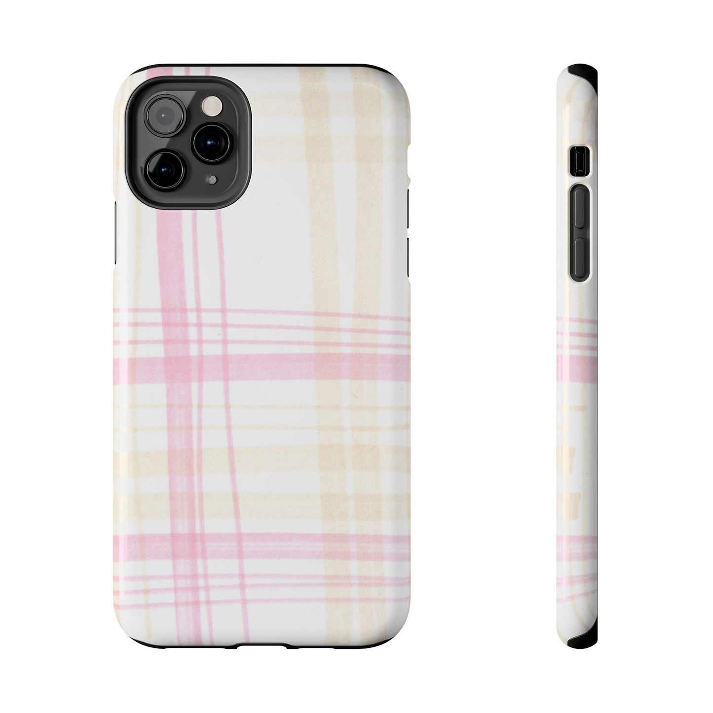 Flower Model Plaid Phone Case