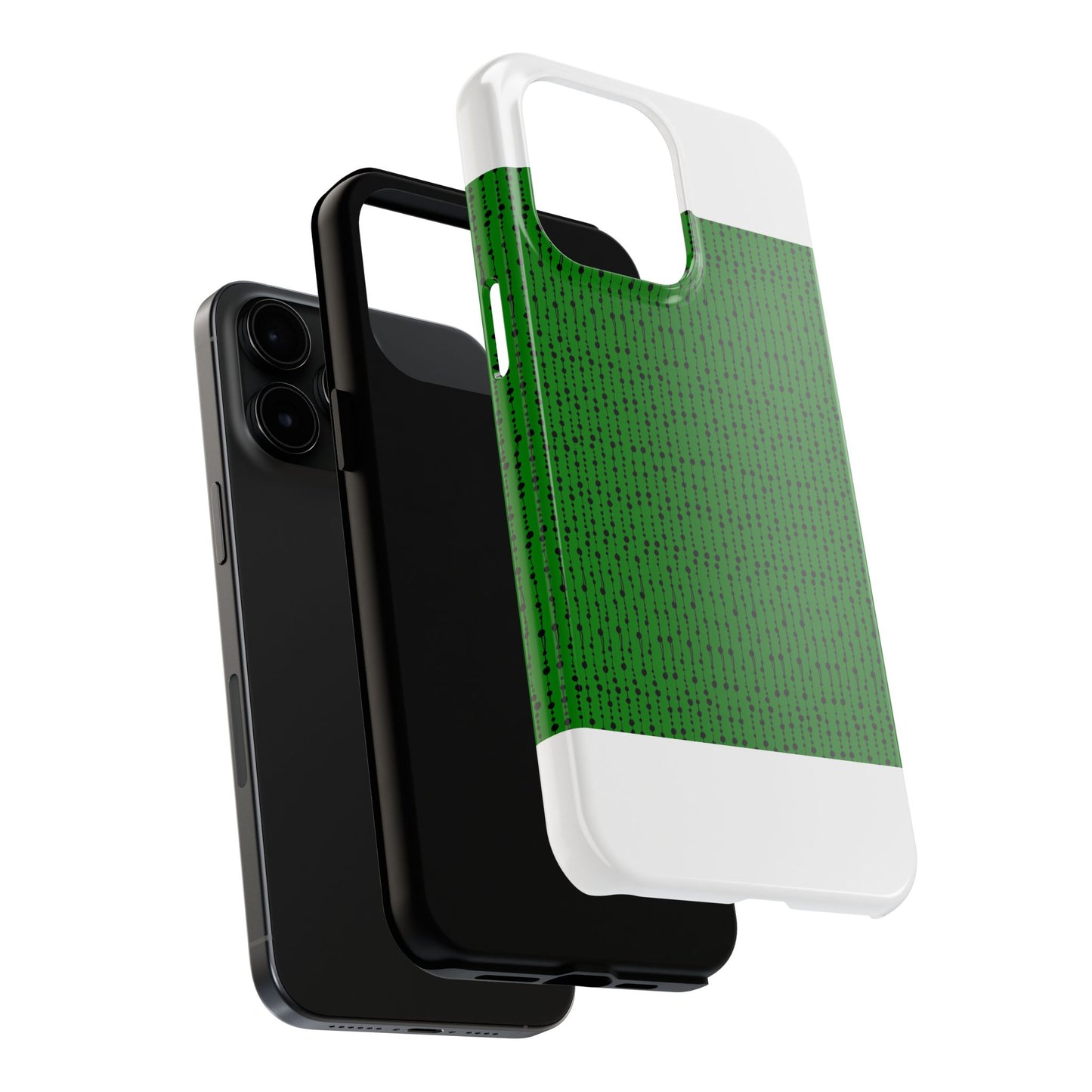 Beaded Curtain Green / Black Phone Case