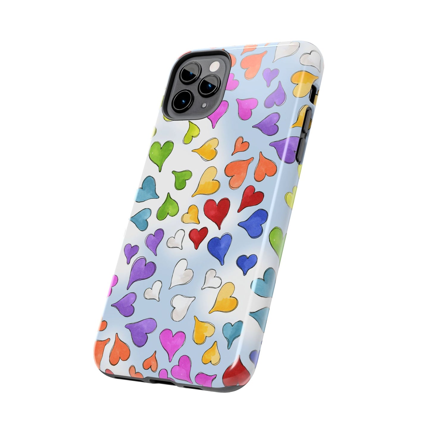 Happy Hearts Blue Sky Phone Case