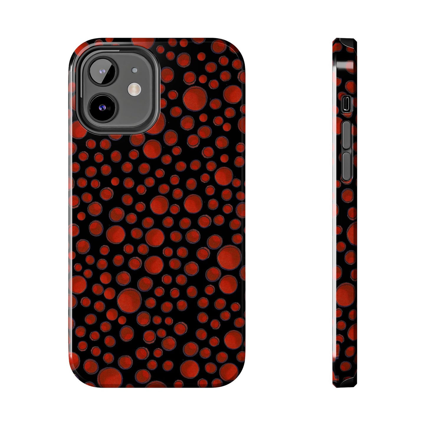 Dot Assortment Black / Red Phone Case