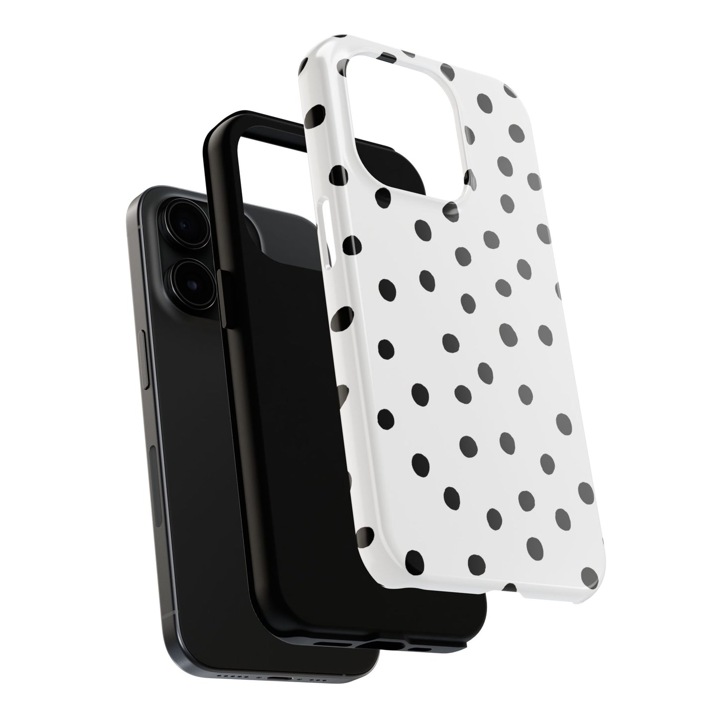 Dot White / Black Phone Case