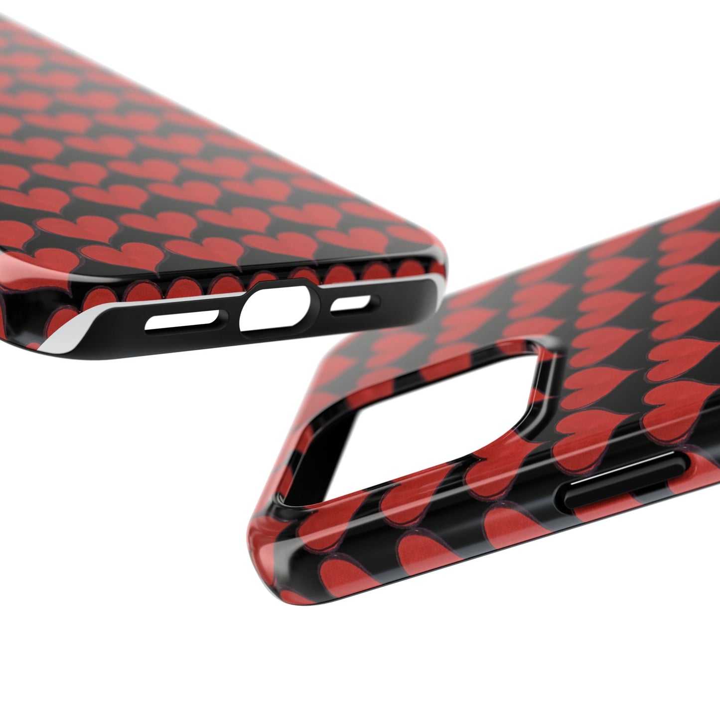 Heartbeats Black / Red Phone Case