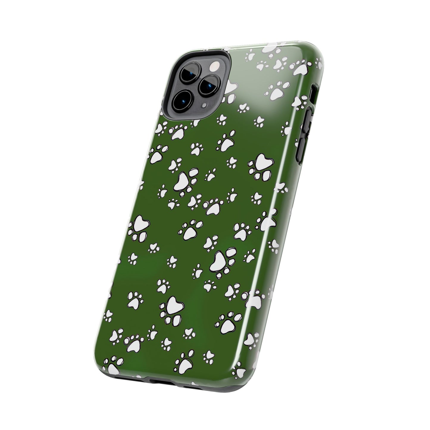 Paw Flakes Green Phone Case