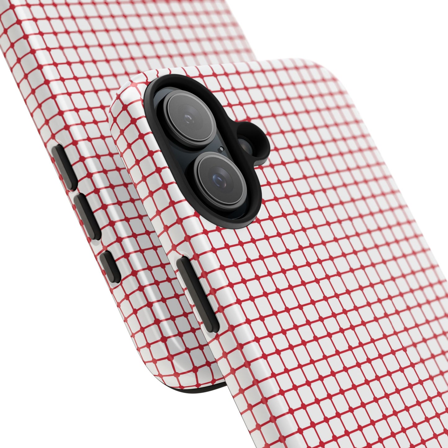 Dot Grid White / Red Phone Case