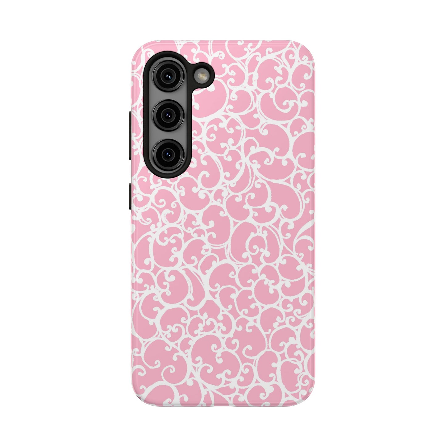 Scrollie Pink / White Phone Case
