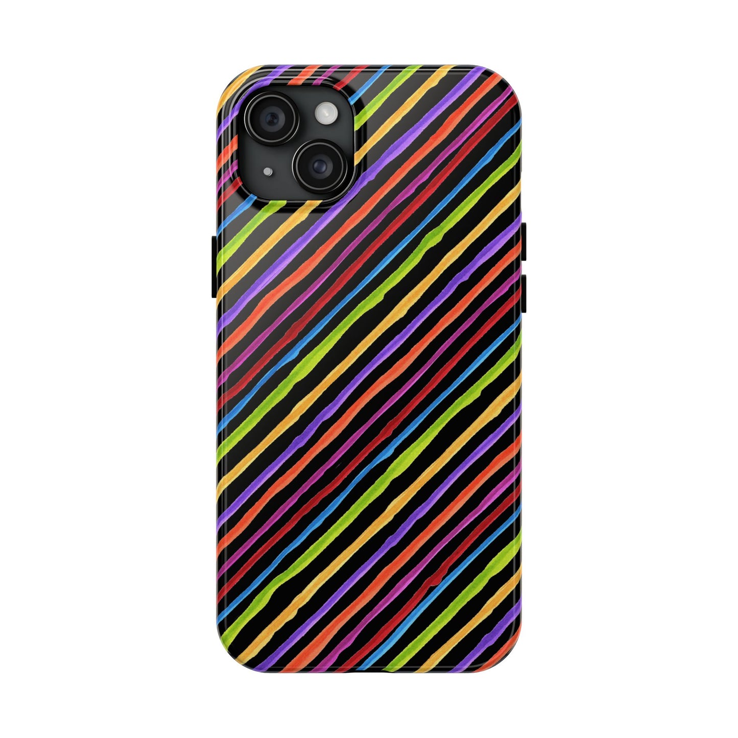 Quirky Bias Stripe Black Phone Case