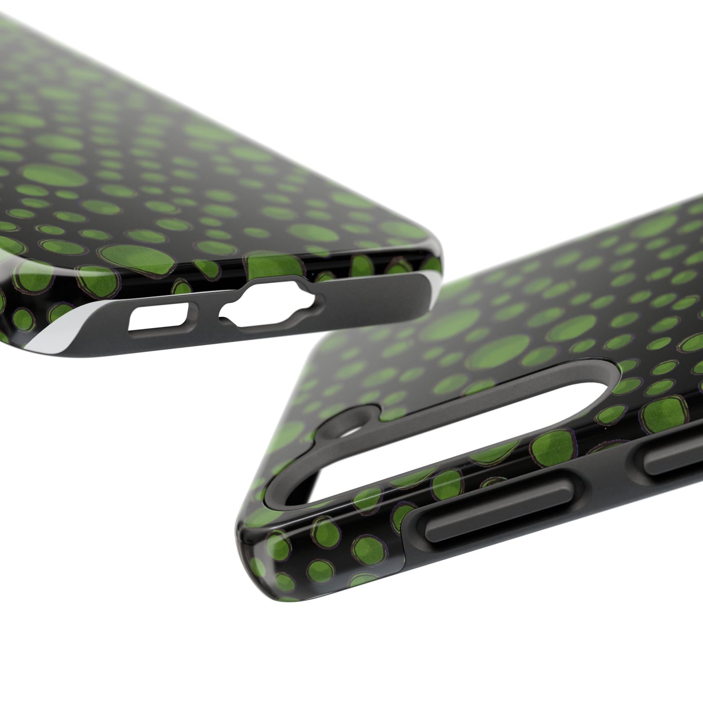 Dot Assortment Black / Green Phone Case