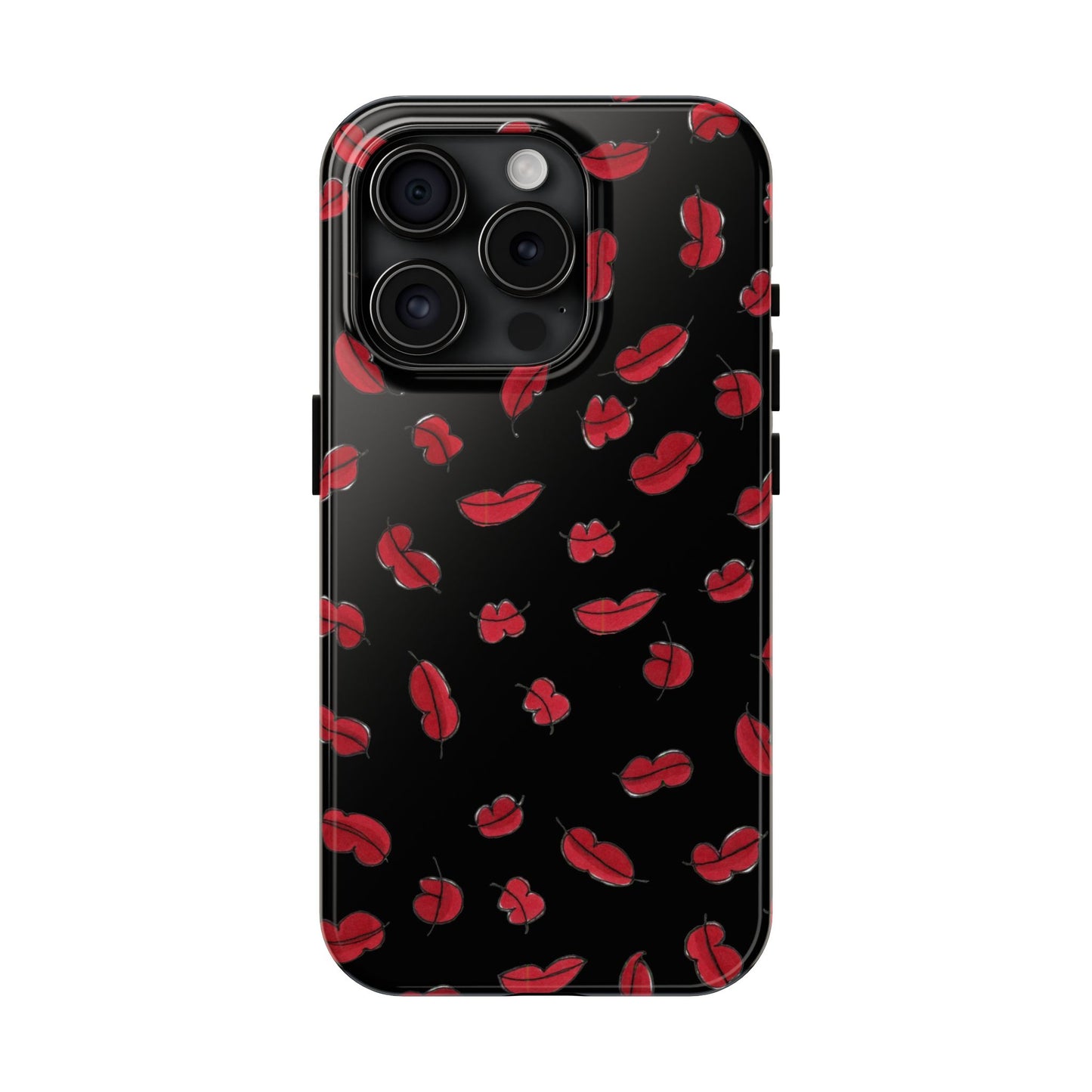 Lotsa Lips Black Phone Case