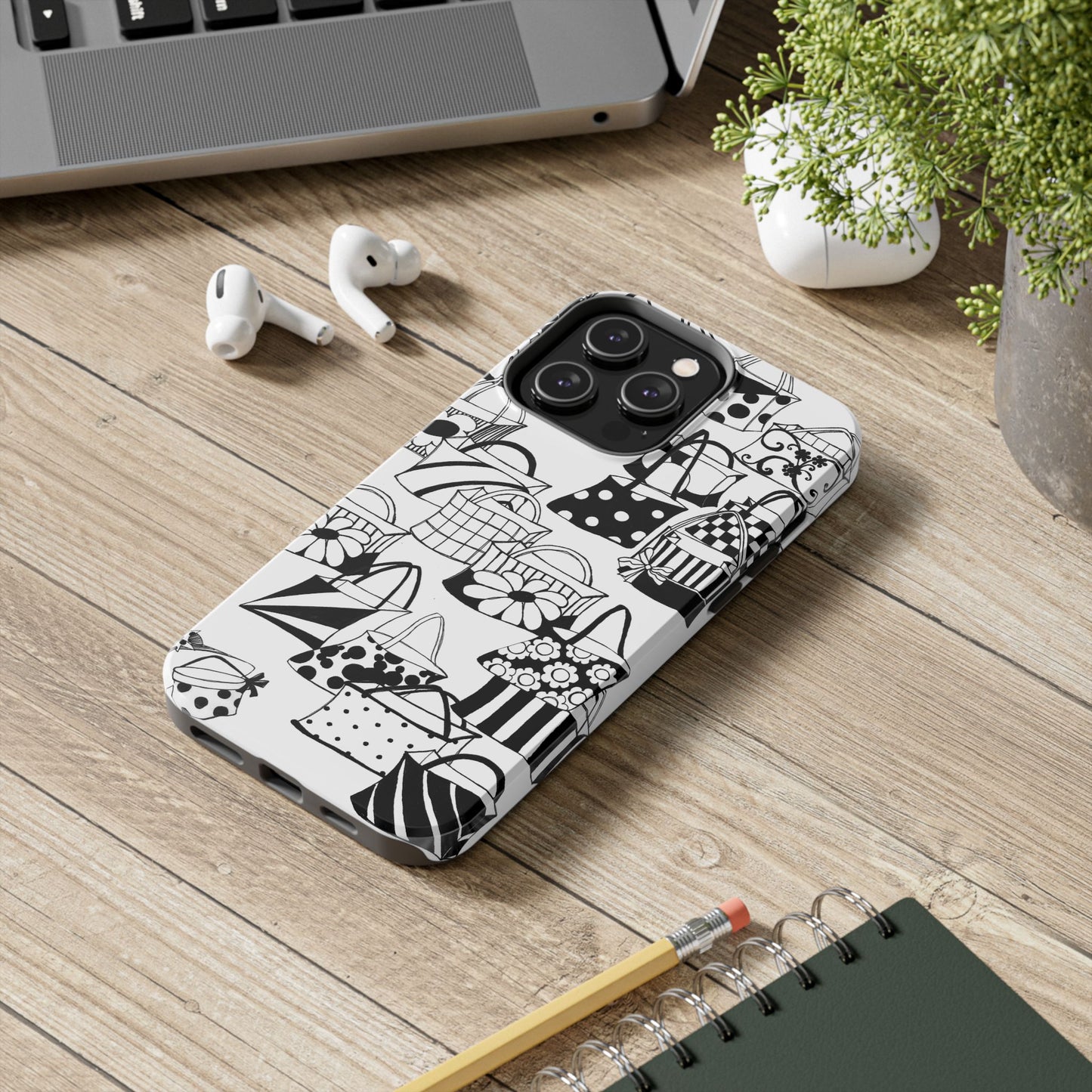 Totes White / Black Phone Case