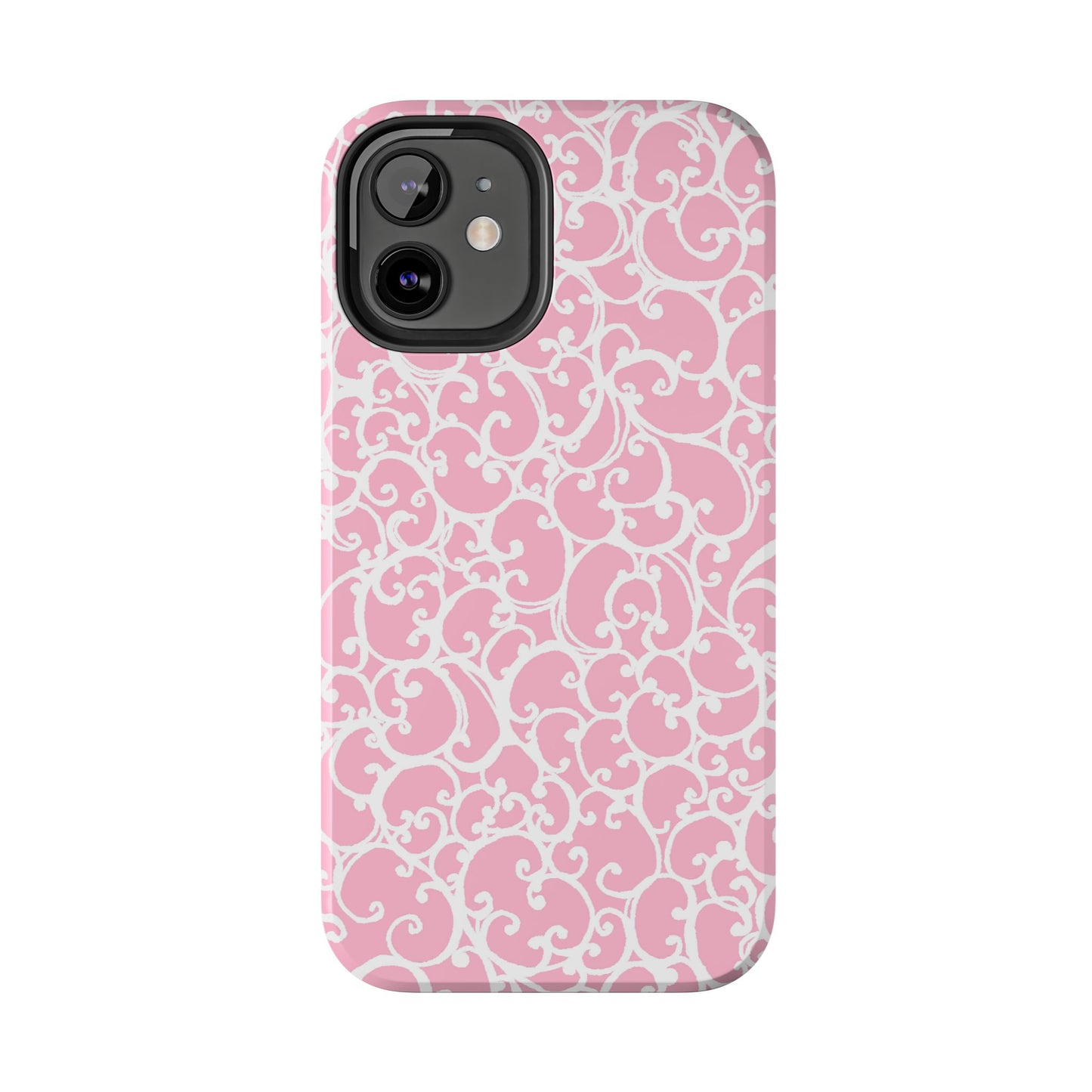 Scrollie Pink / White Phone Case