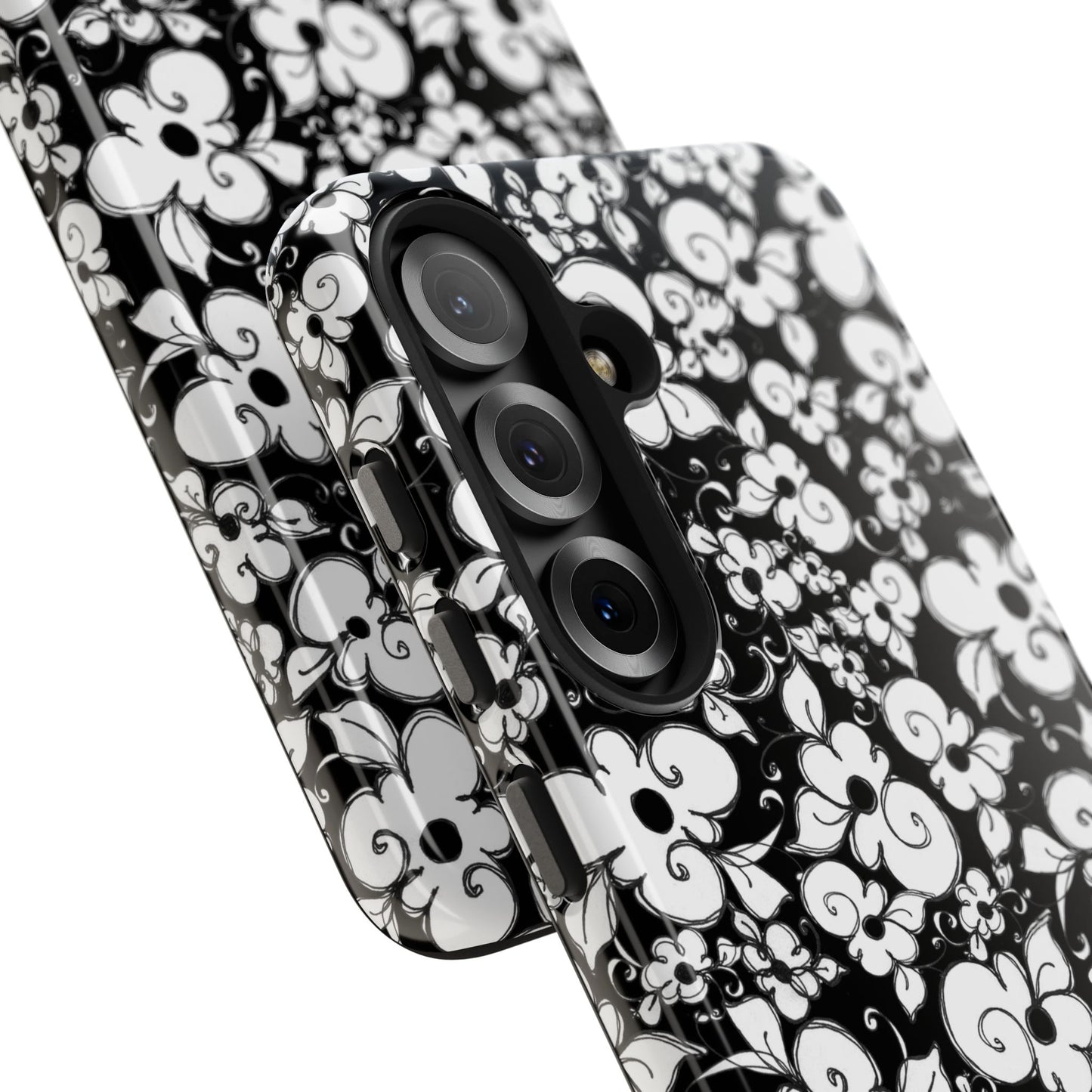 Dog Daisies Black Phone Case