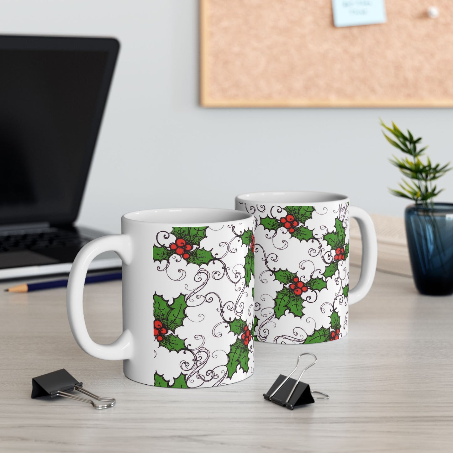 Jolly Holly White Cup