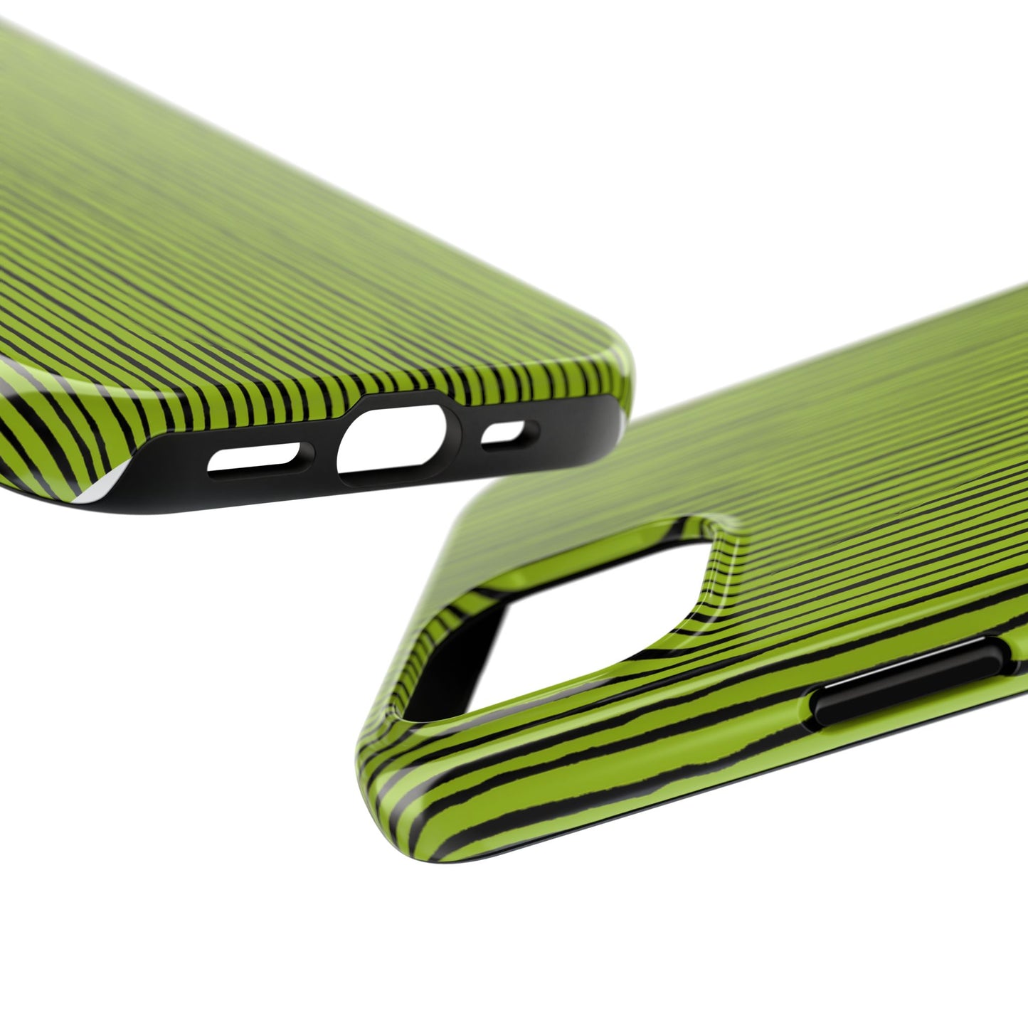 Quirky Pin Stripe Green / Black Phone Case