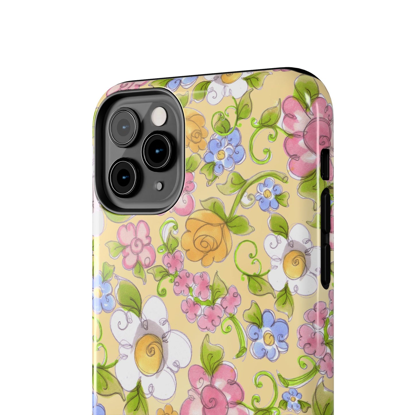 Flower Frolic Yellow Phone Case