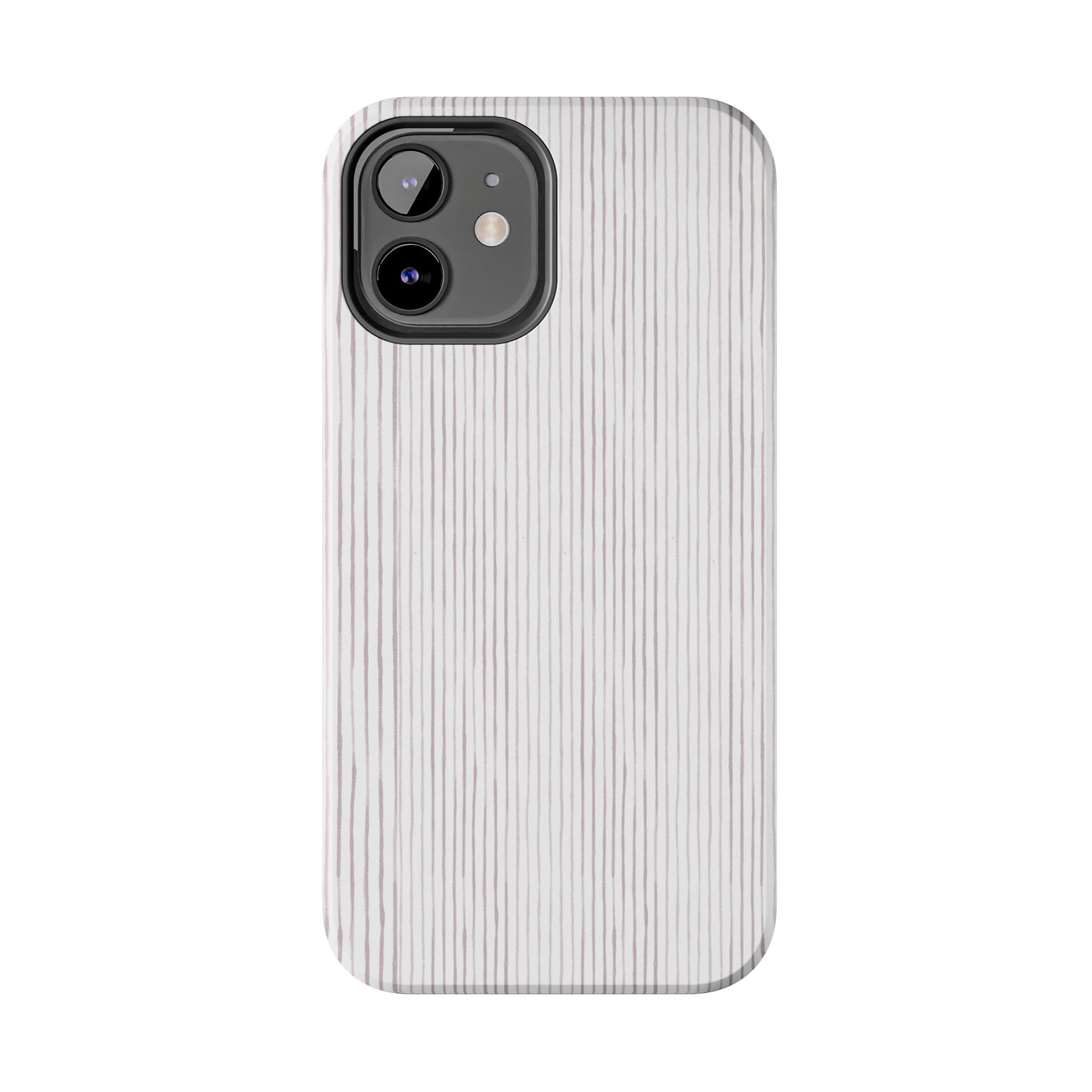 Happy Stripe White / Silver Phone Case