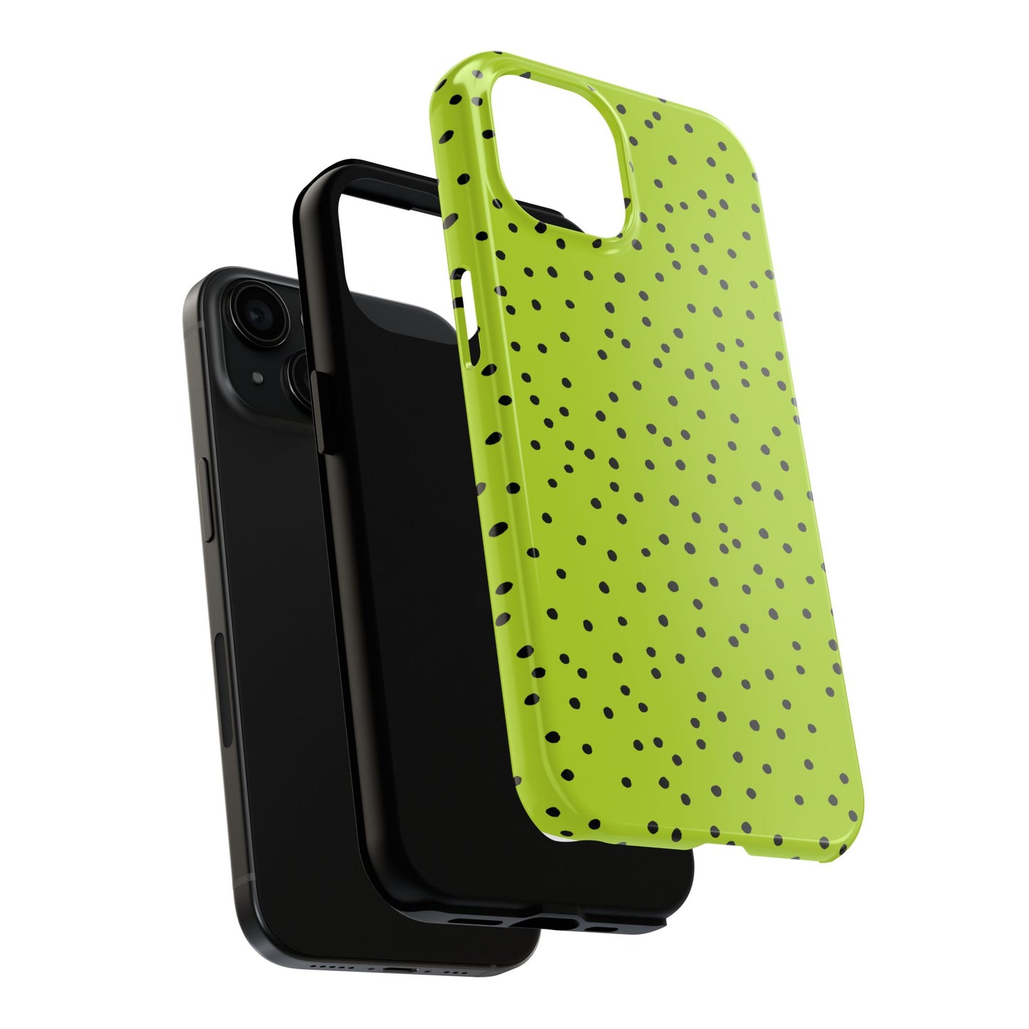 Dinky Dots Lime / Black Phone Case