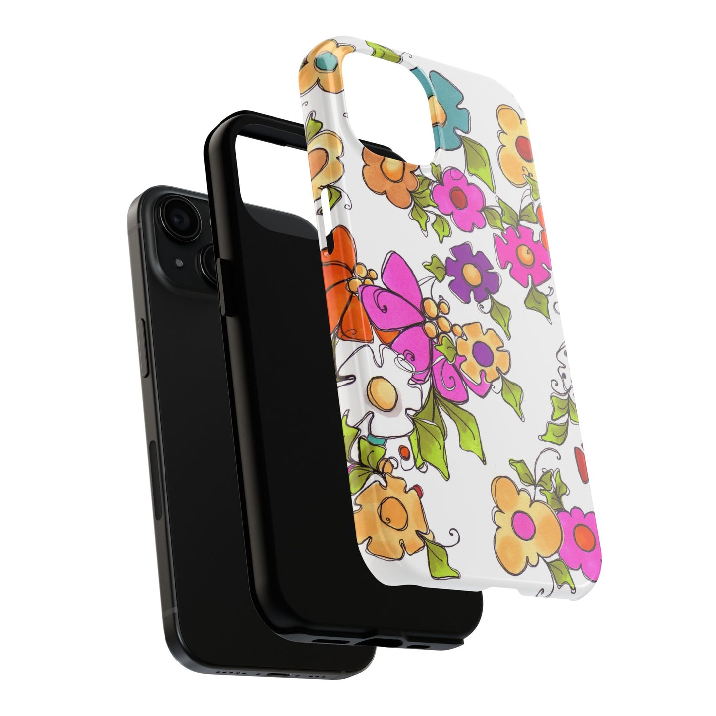 Happy Blooms White Phone Case