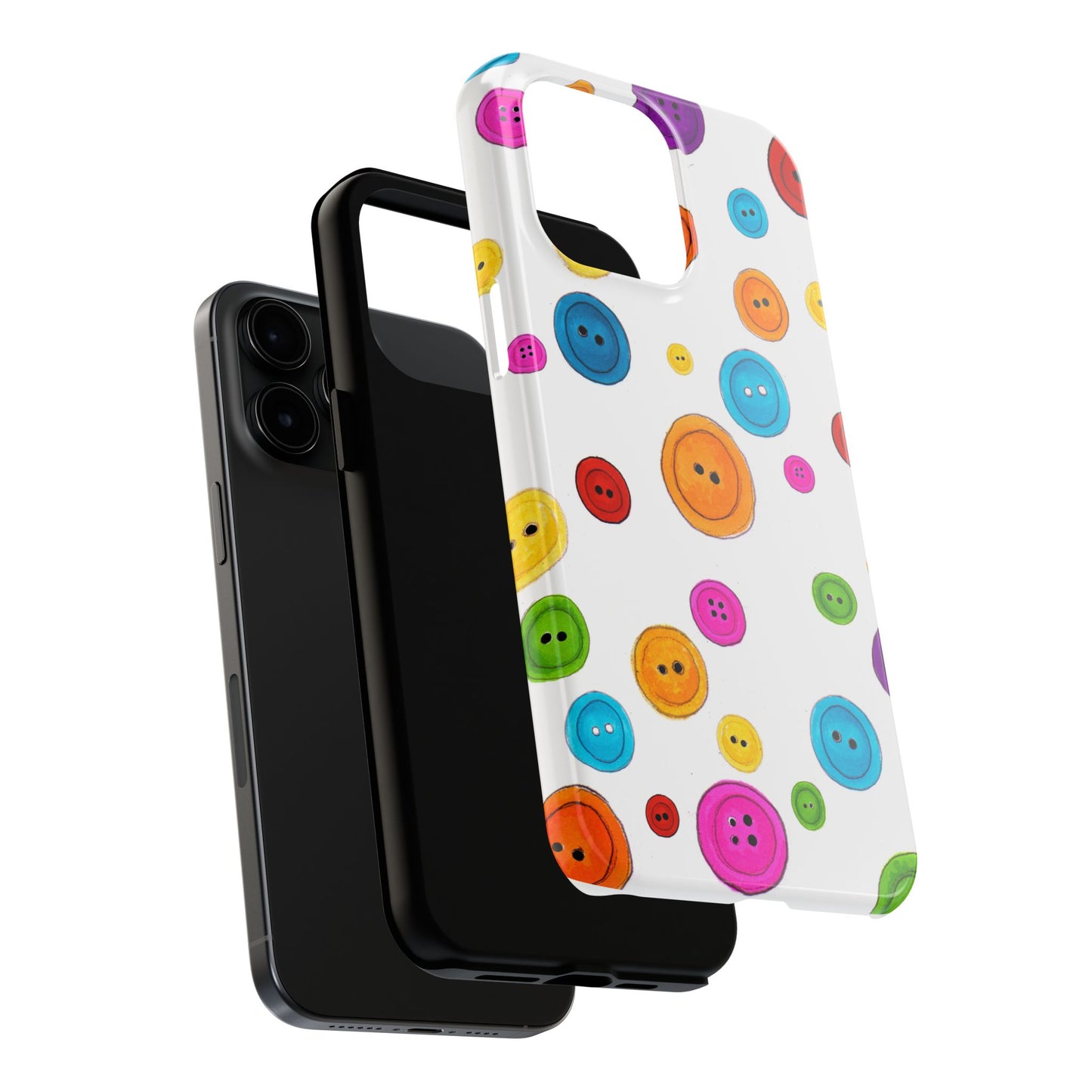 Button Dots White Phone Case