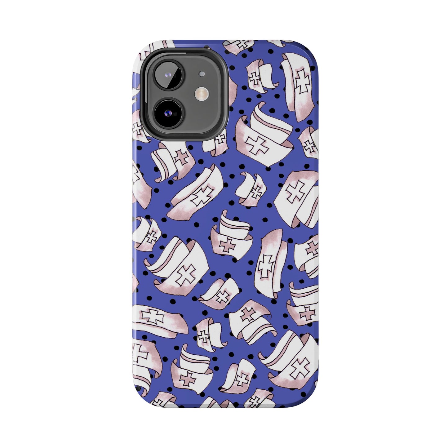 Med Hats Blue / Black Phone Case