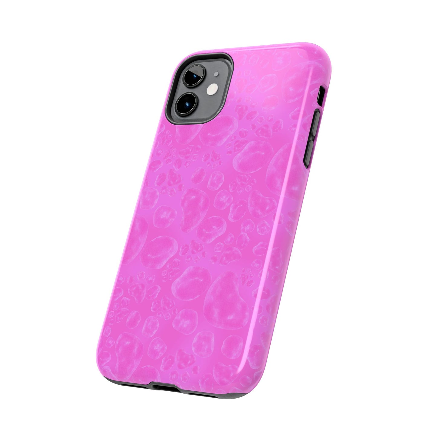 Paw Dots Cerise Phone Case