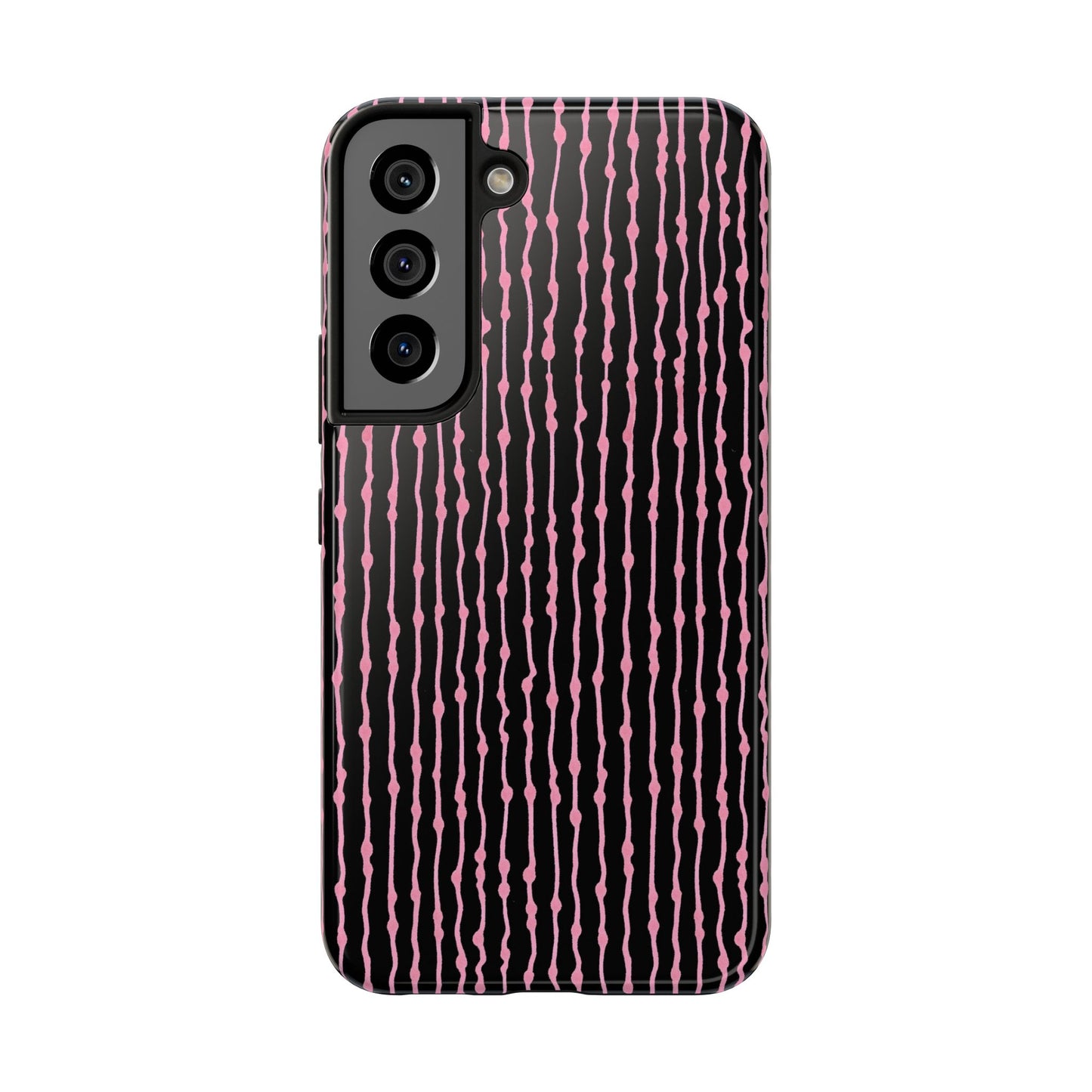 Faux Seersucker Black / Pink Phone Case