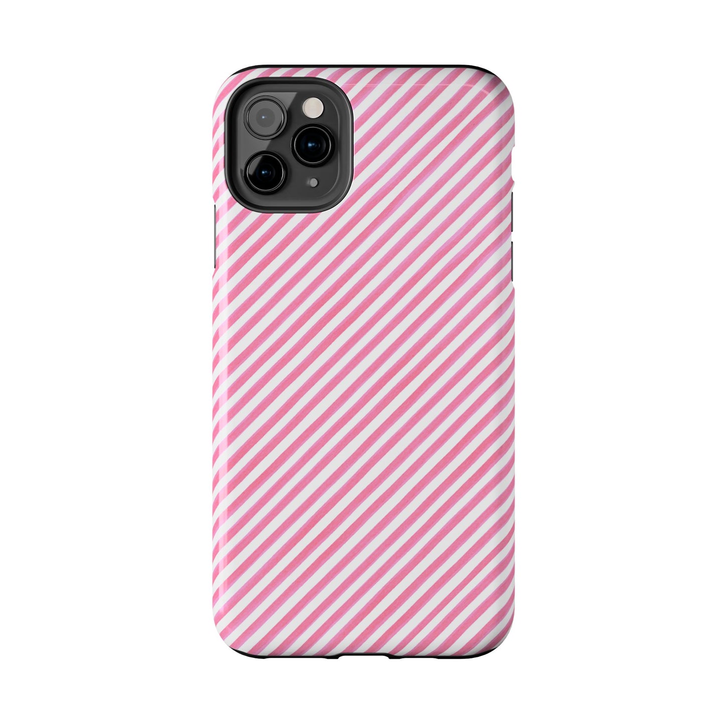Bias Stripe Pink / White Phone Case
