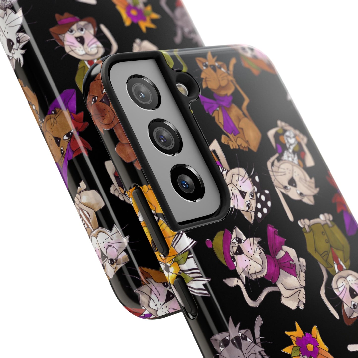 Spice Cats Tossed Black Phone Case