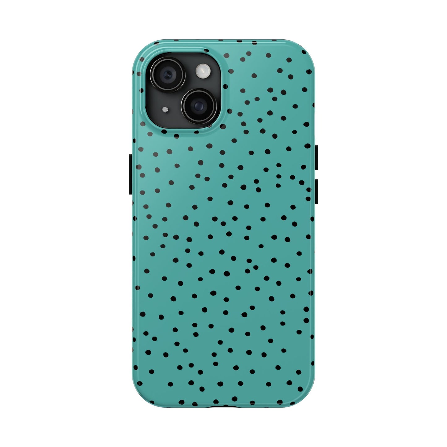 Dinky Dots Turquoise / Black Phone Case