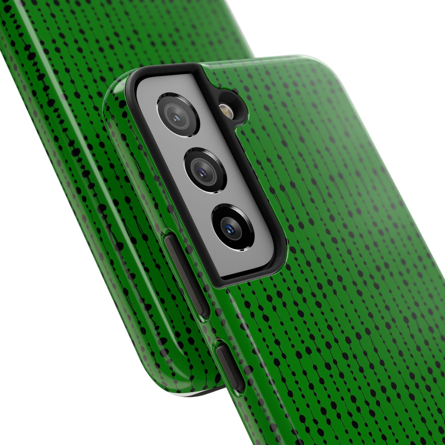 Beaded Curtain Green / Black Phone Case