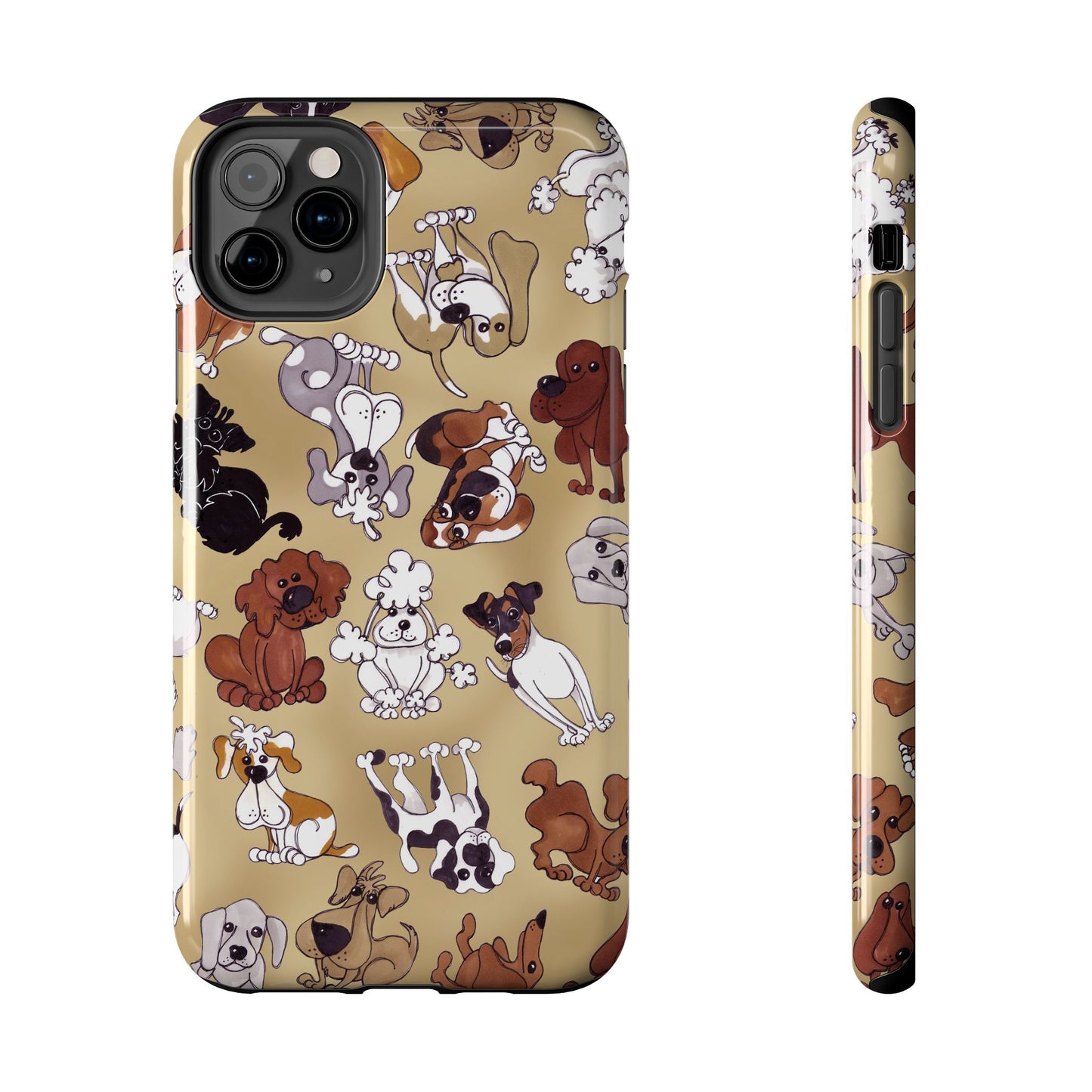 Tossed Doggies Tan Phone Case