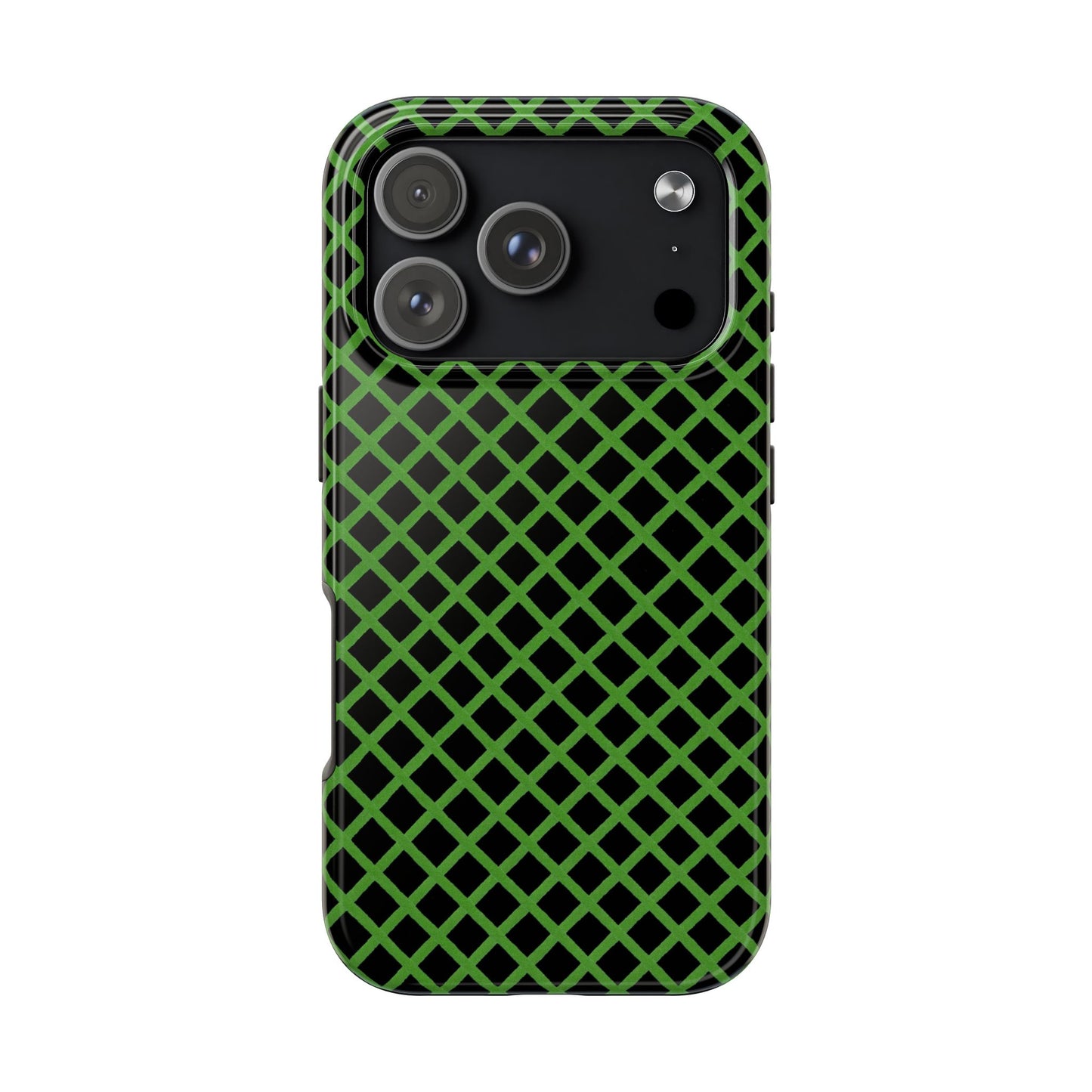 Trellis Green / Black Phone Case