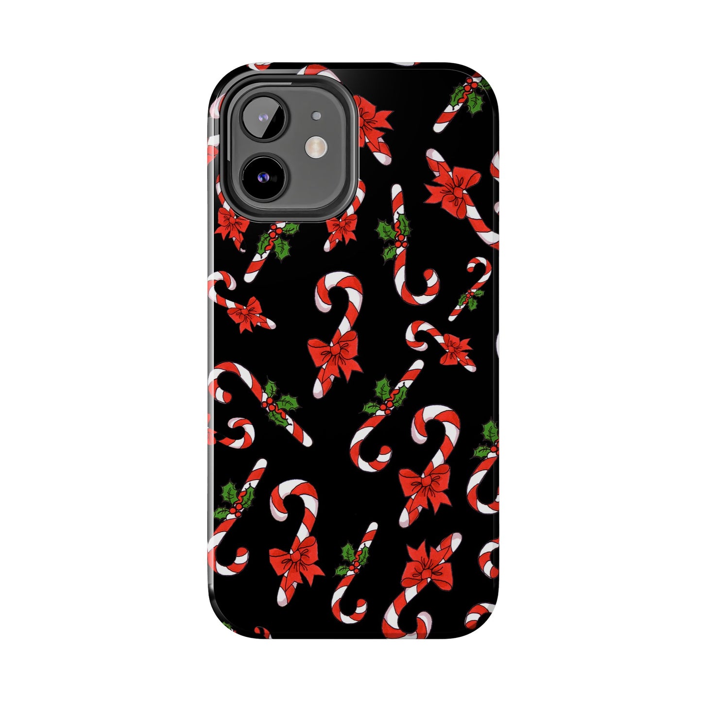 Candy Cane Crowd Black Phone Case
