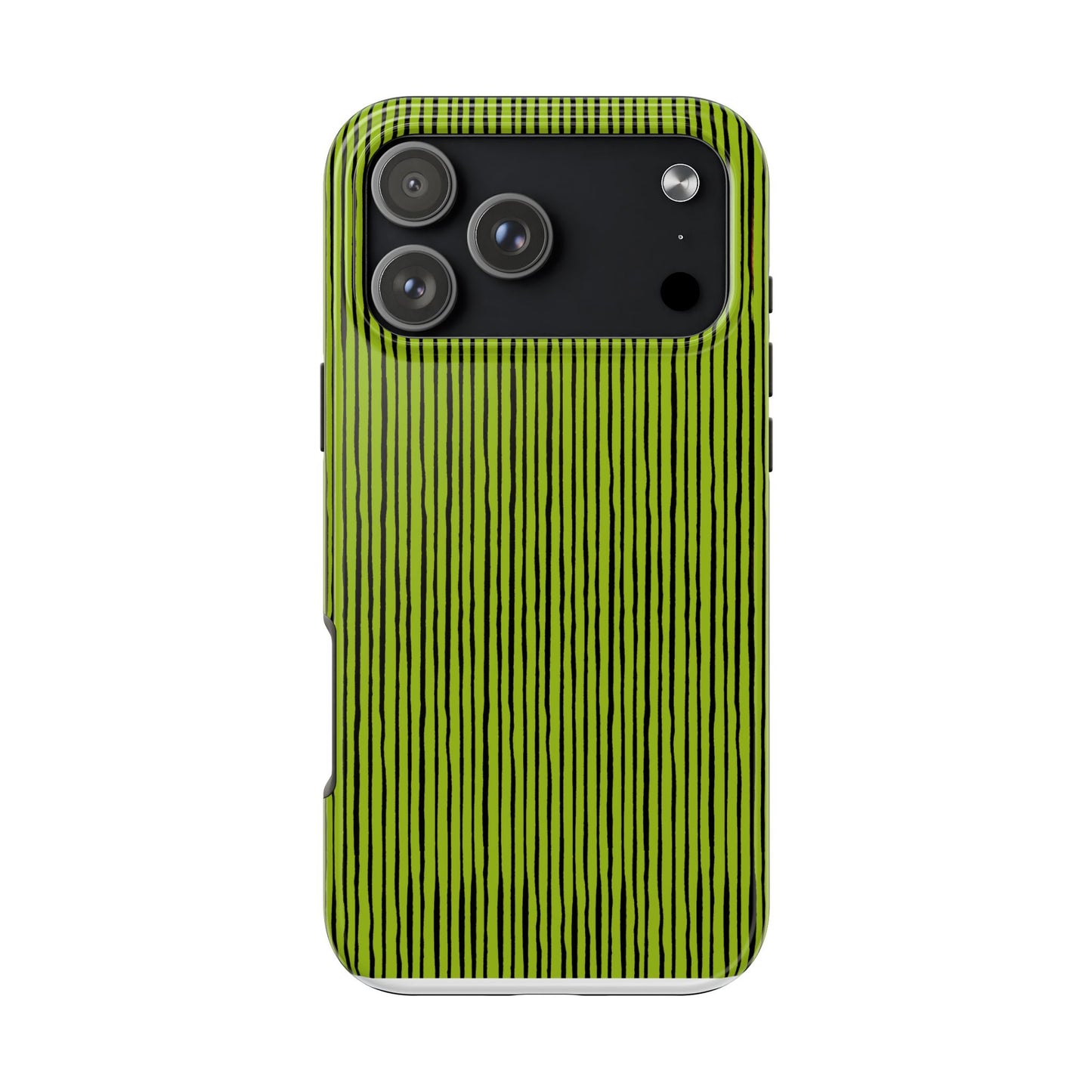 Quirky Pin Stripe Green / Black Phone Case